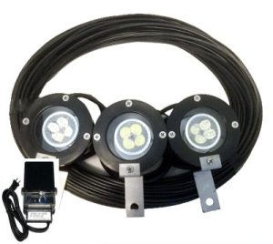 12 Volt THREE LIGHT 4" LED LIGHT SET with replaceable bulbs
